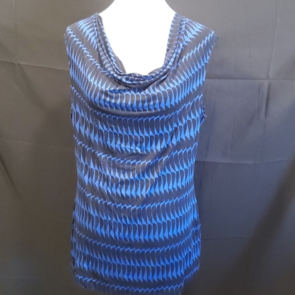 Halogen Abstract Print Cowl Blouse SZ LG